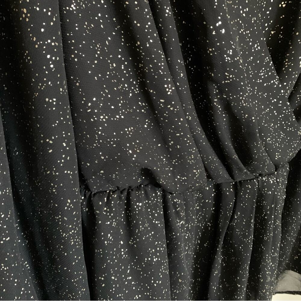 Lane Bryant | metallic print tunic long sleeve elastic waist cross front v neck - Picture 11 of 12
